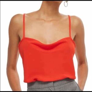 TopShop Women’s Red Cowl Neck Cami Top